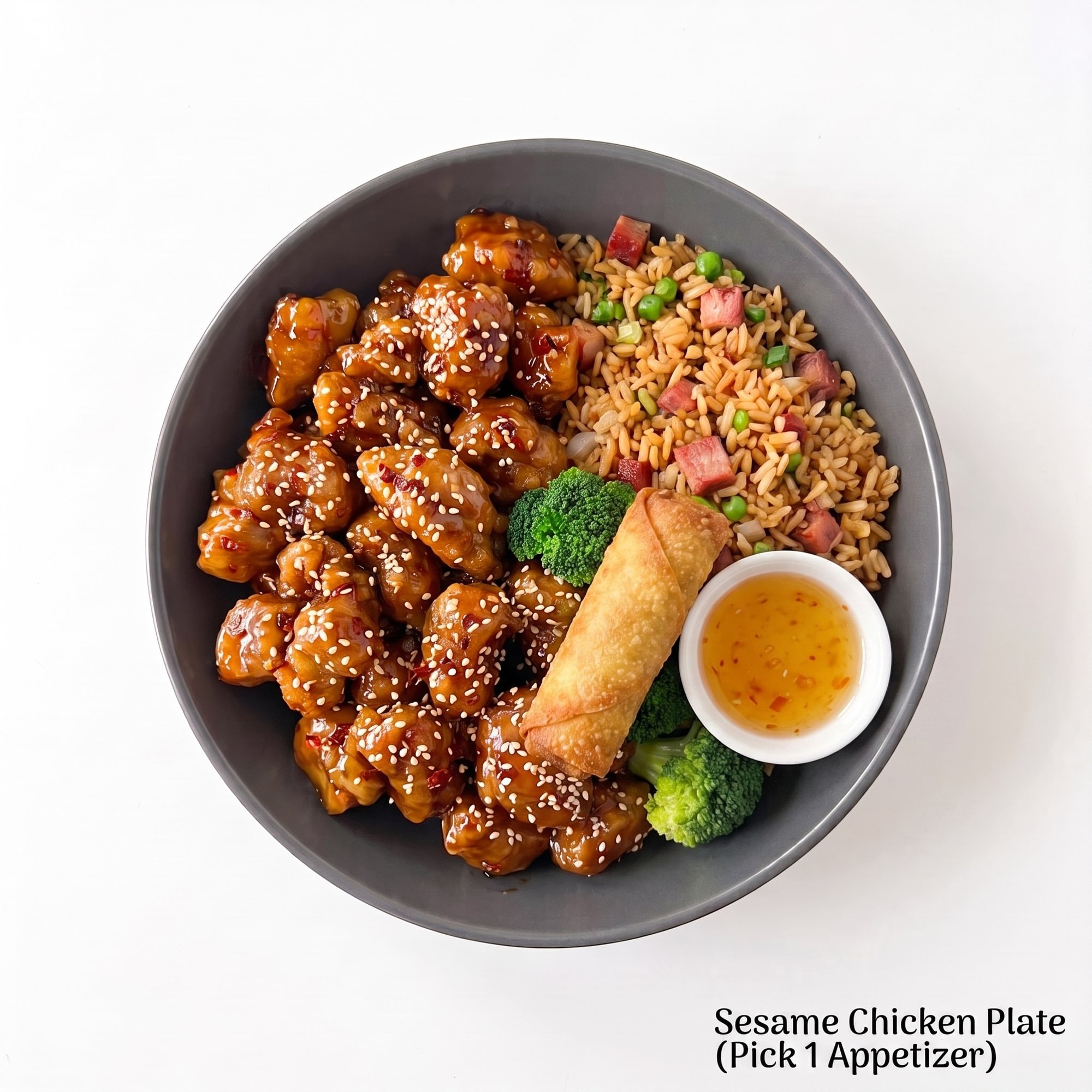 Sesame Chicken Plate (Pick 1 Appetizer)