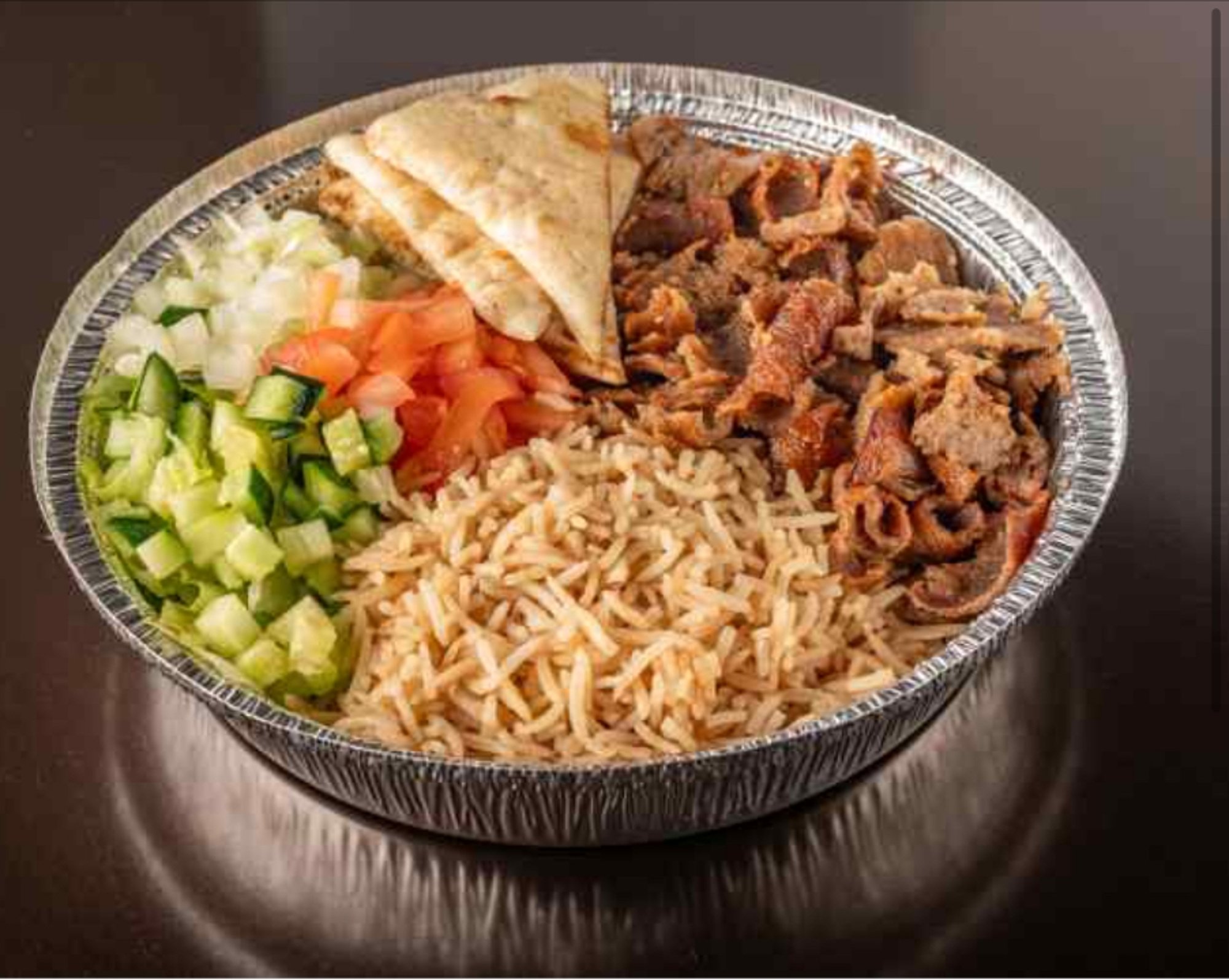 Beef Gyro Over Rice Platter