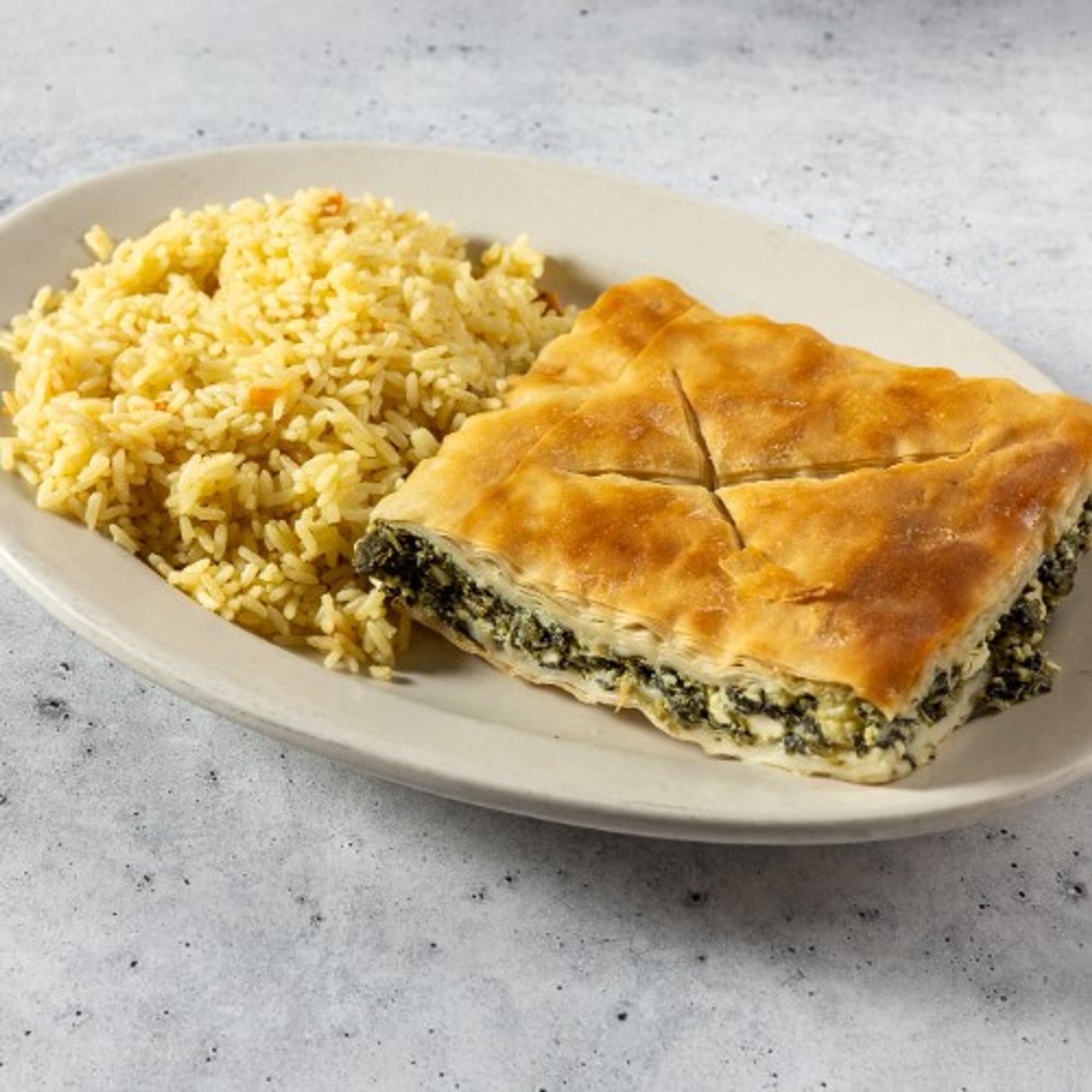Spinach Pie Served with a Side