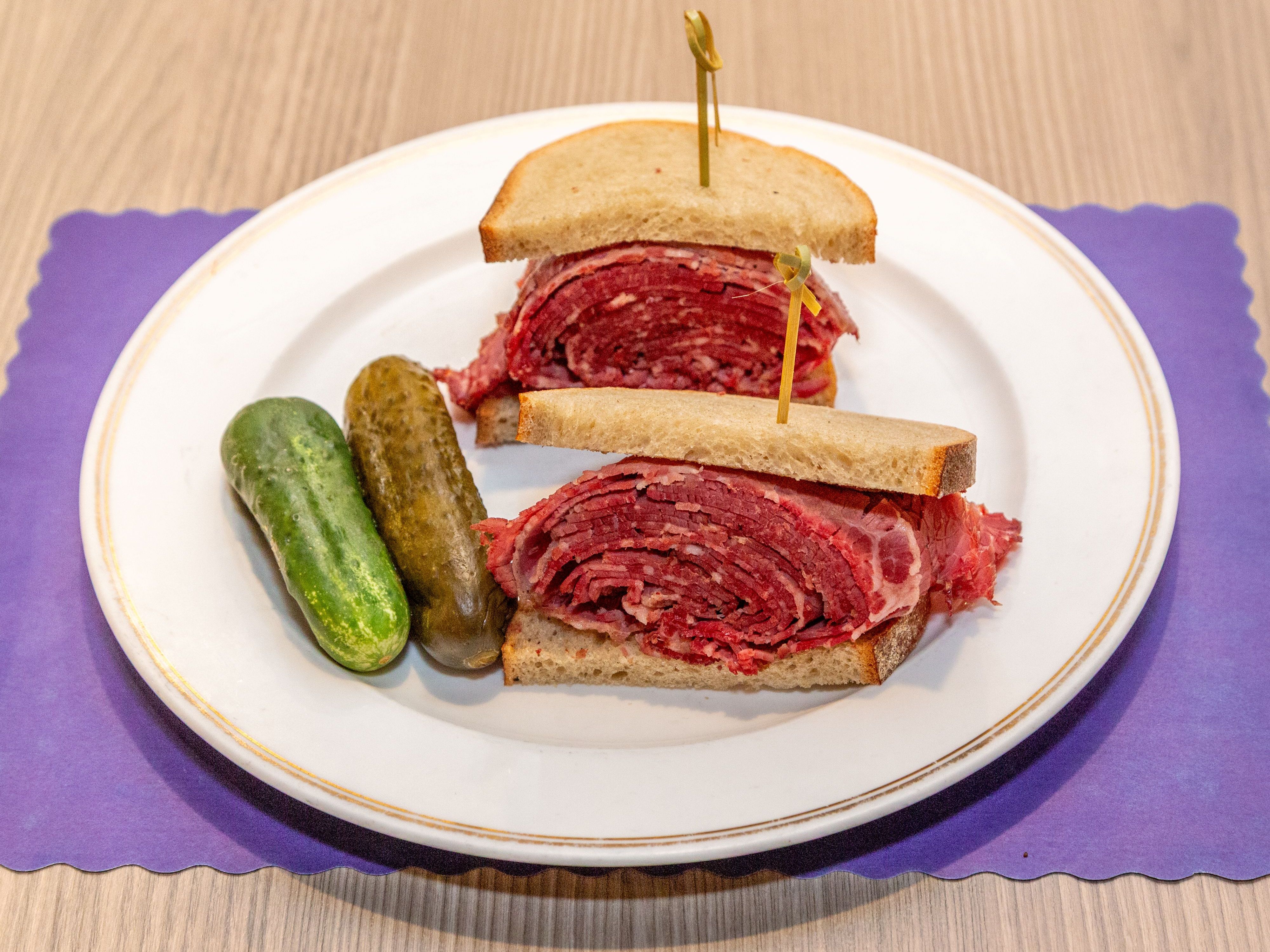 * Hot Corned Beef Sandwich