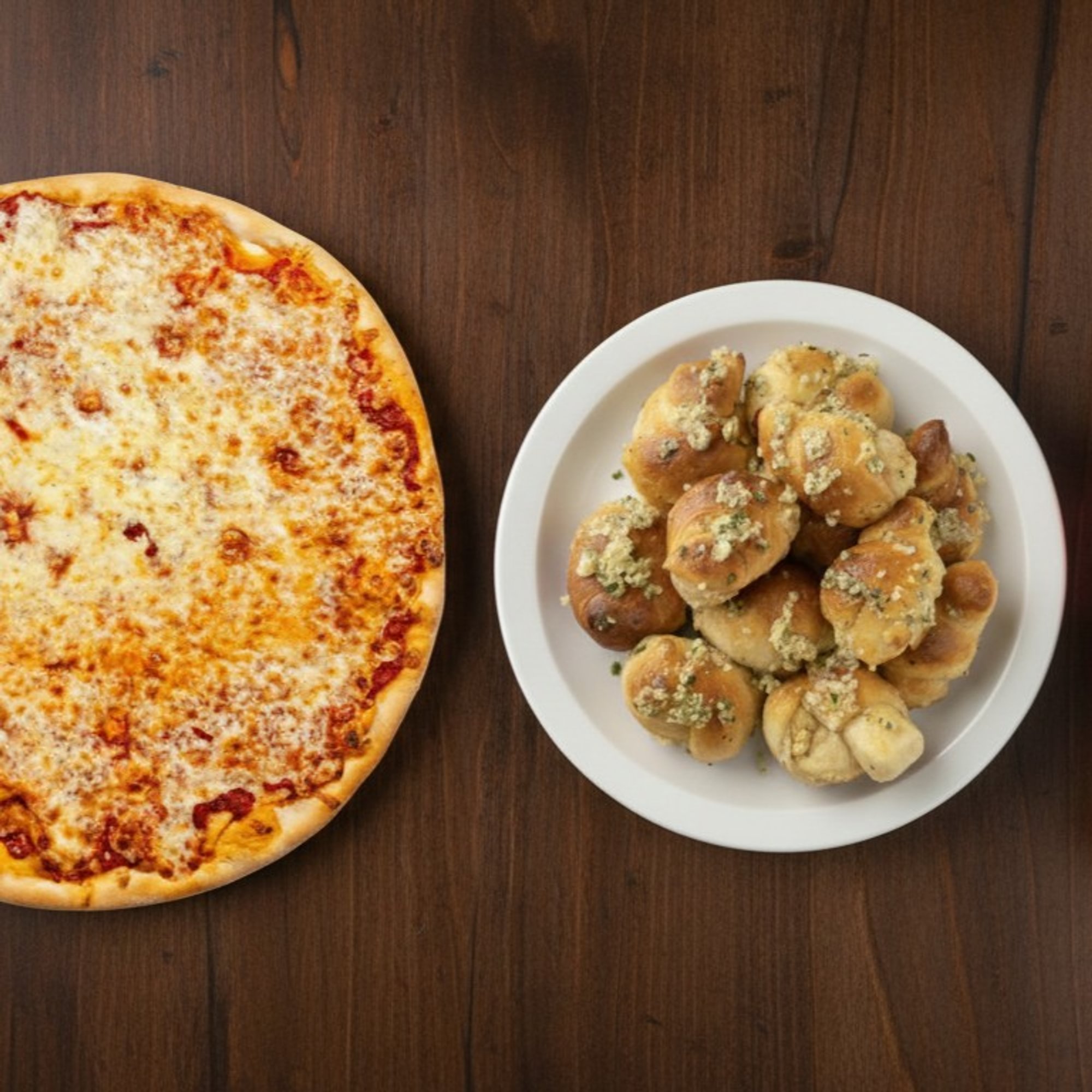 1 Large (16") Cheese Pie & 12 Garlic Knots