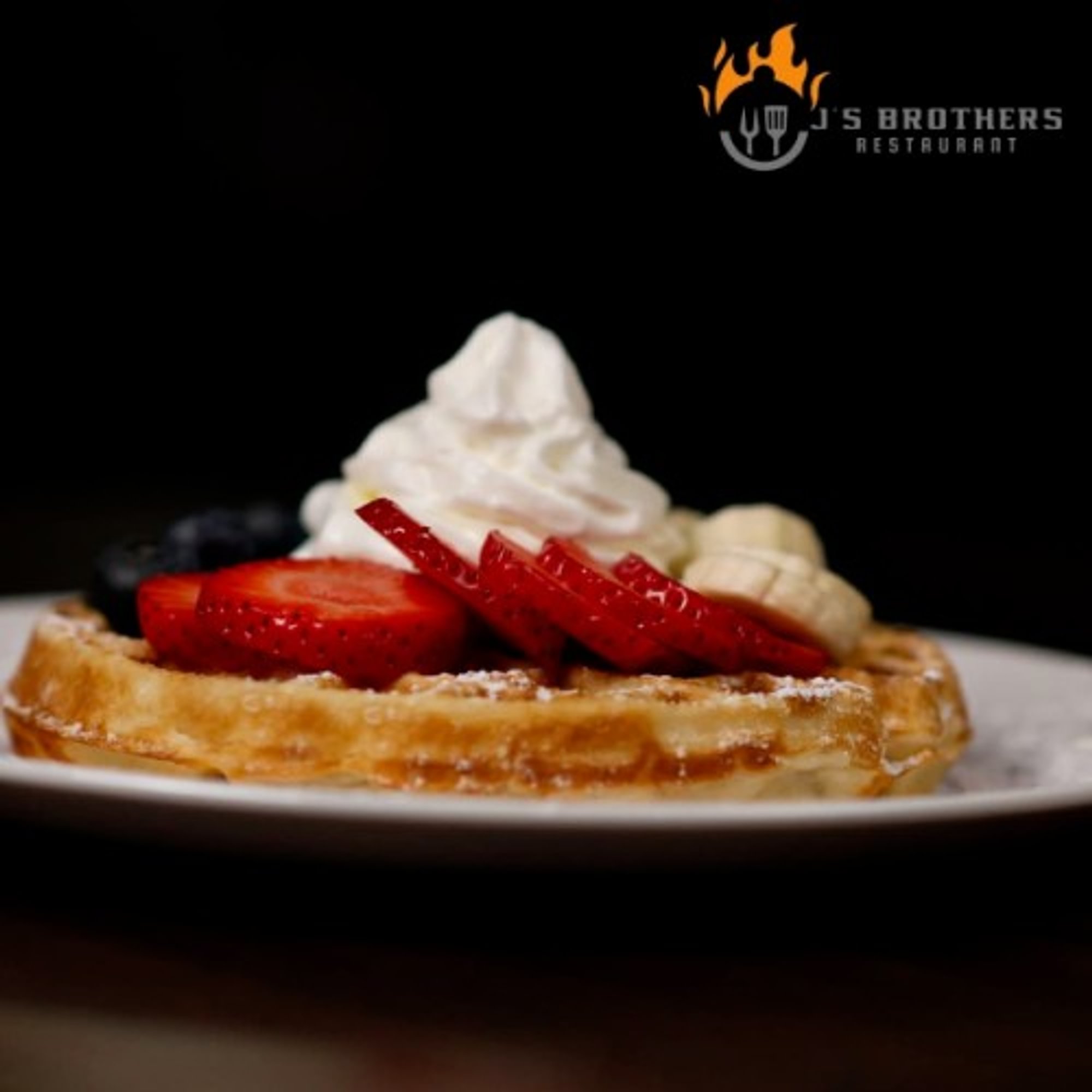1 Waffle with 3 Toppings