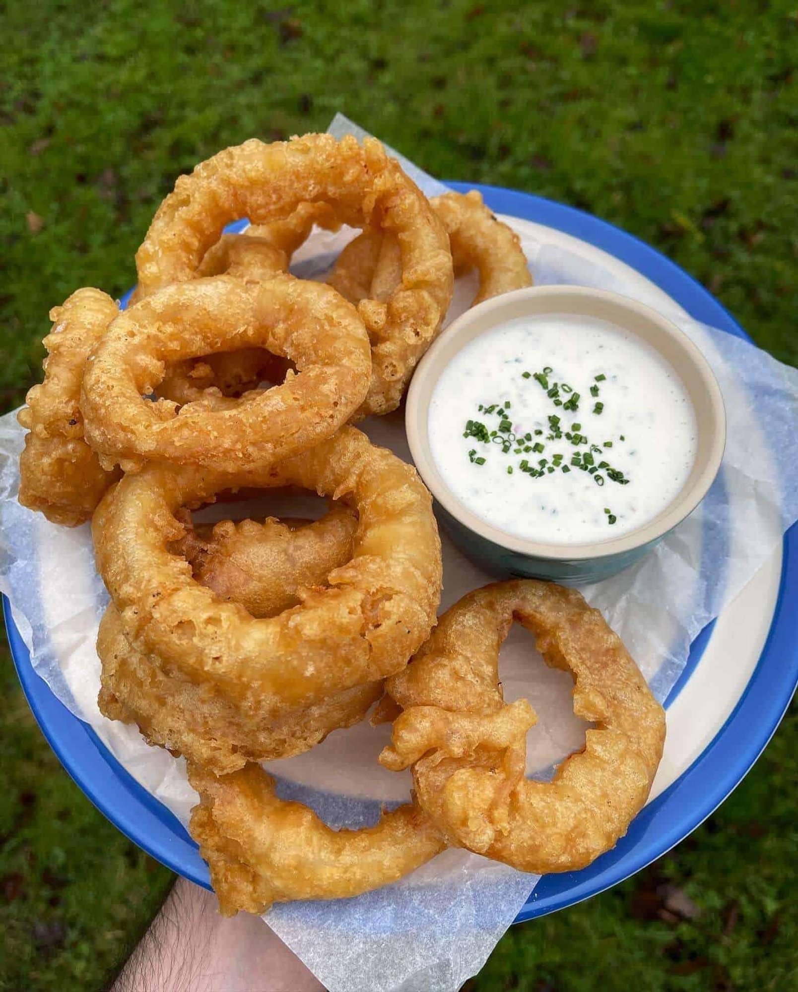 Onion rings 6 pcs( served with Ranch)