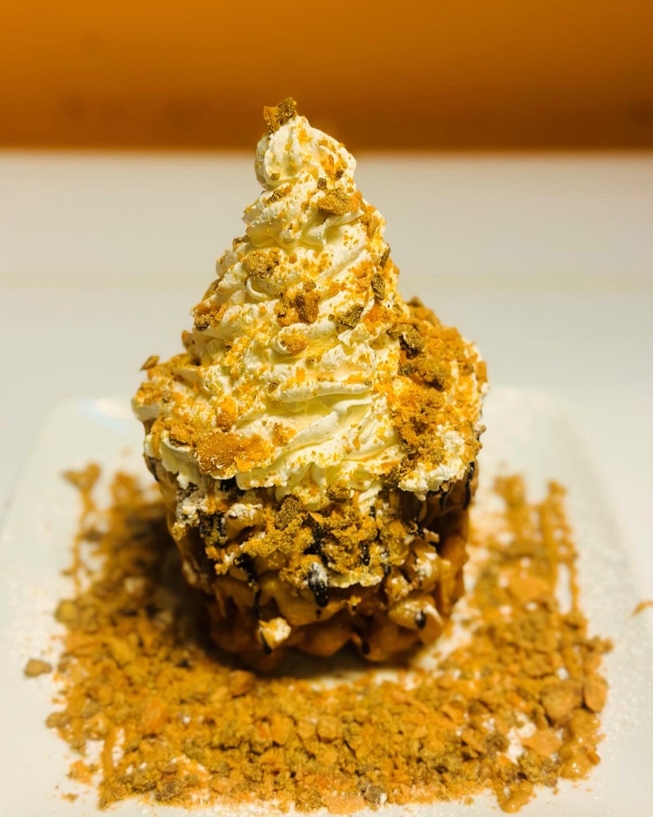 Butterfinger Blast Funnel Cake