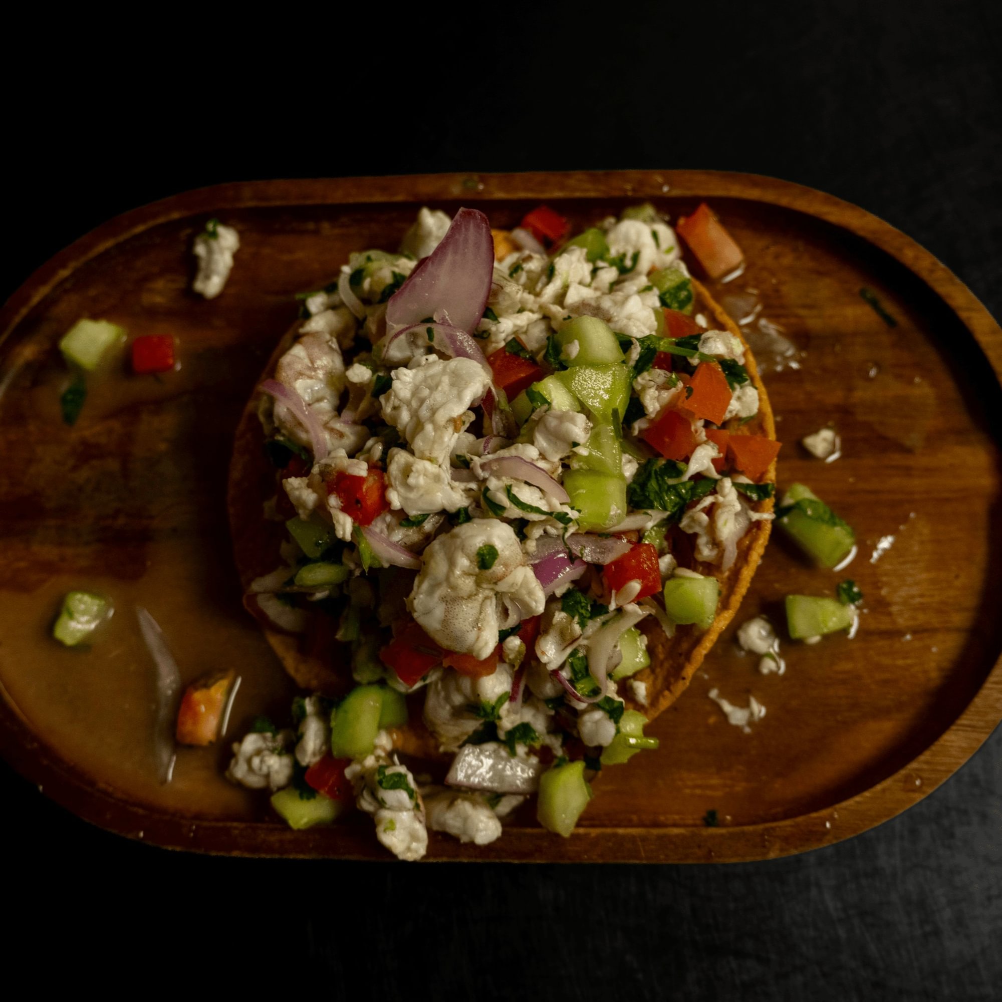 Tostada De Ceviche De Camaron