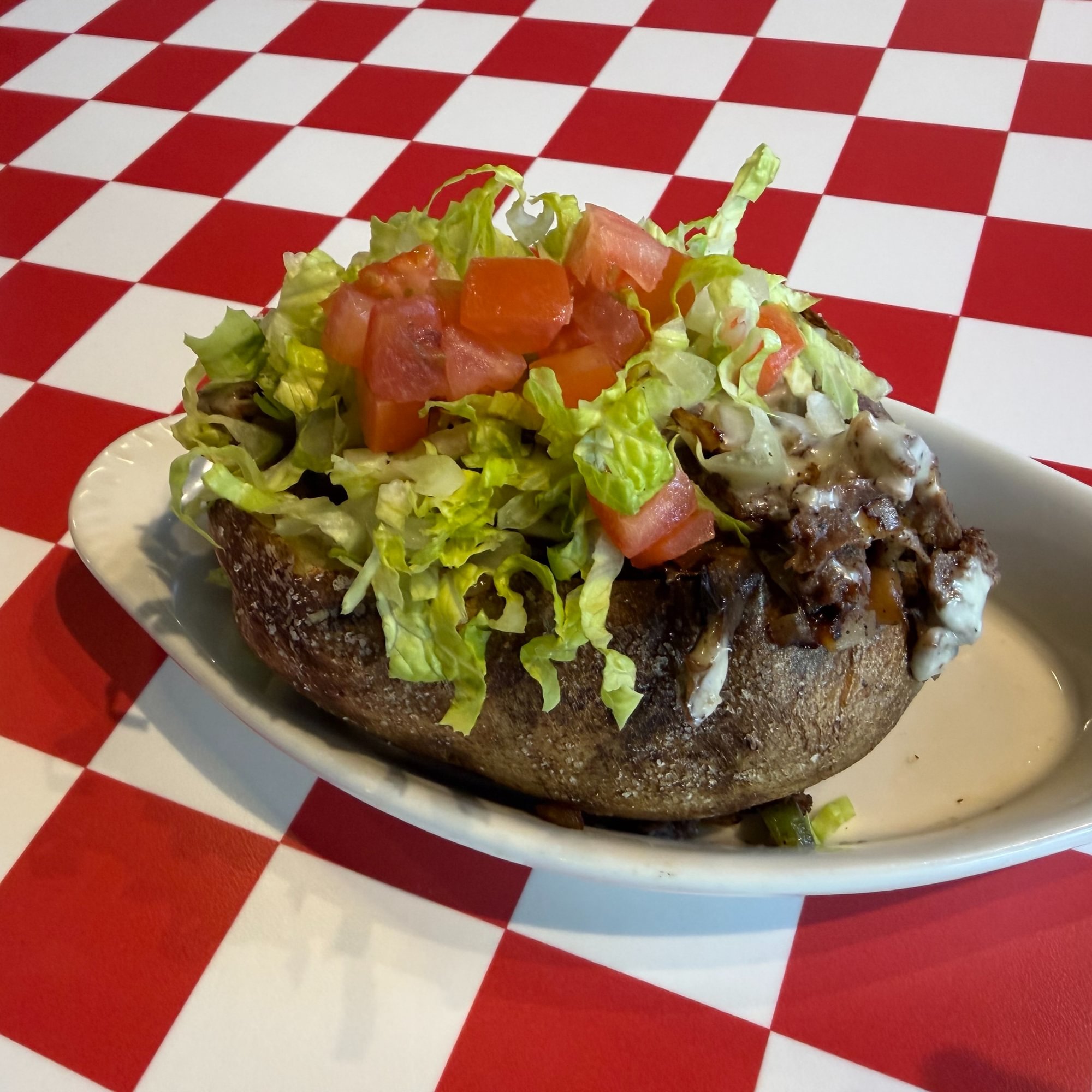 Philly Cheese Steak Stuffed Potato