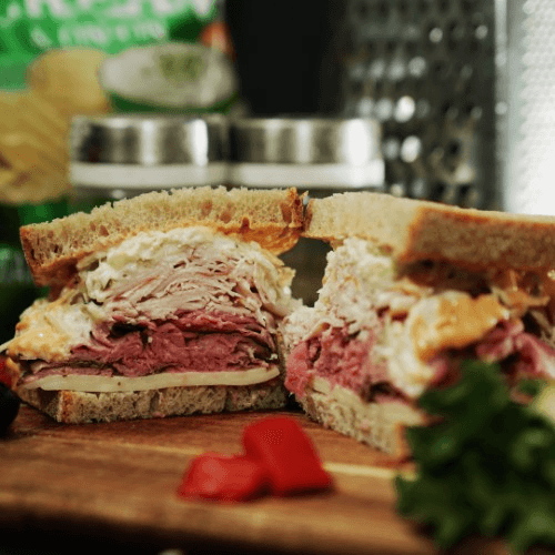 Roast Beef & Turkey & Swiss Sloppy Joe