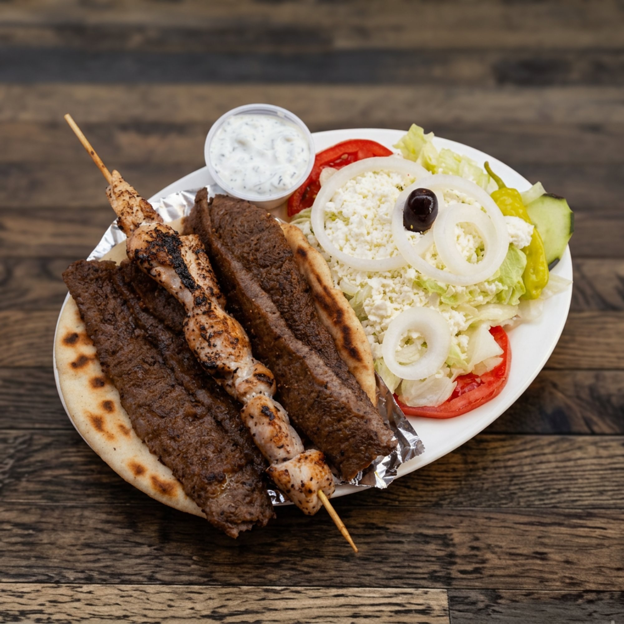 Souvlaki & Gyro Combination Plate