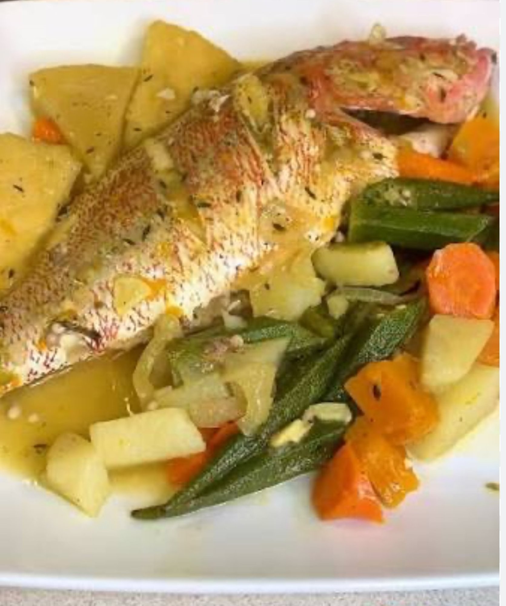 Snapper option 2, steamed with crackers