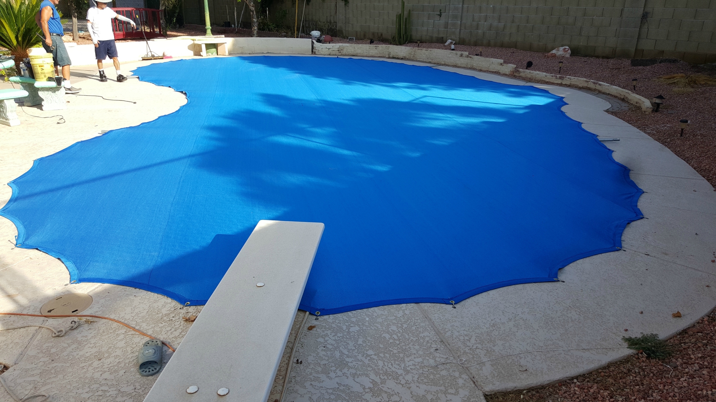 Katchakid's Katchaleaf pool cover - mesh helps keep leaves and other debris out of inground pools, especially during the Fall and Winter.