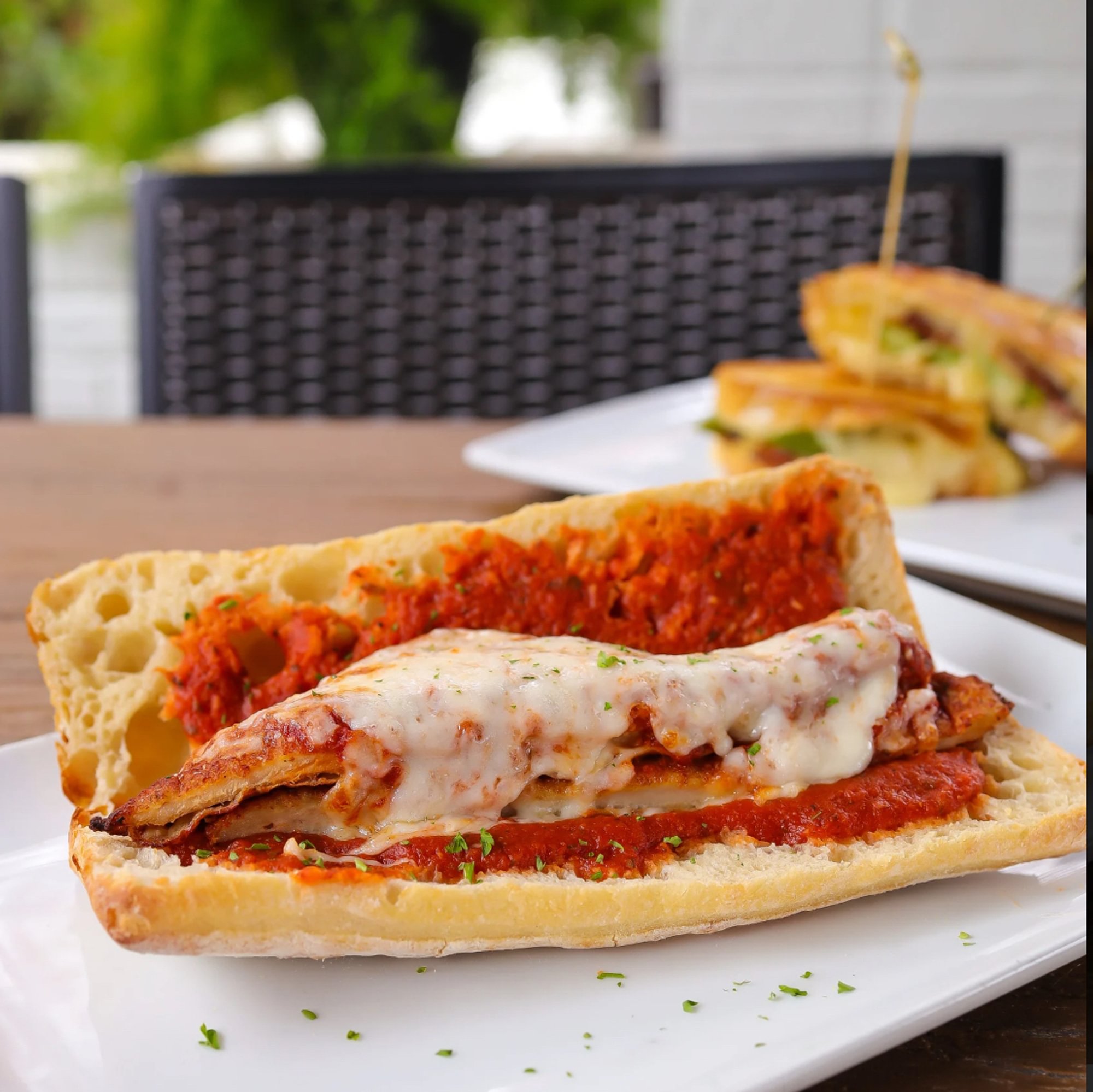 Veal parmigiana sub