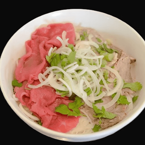 Pho with Rare Steak and Beef Brisket