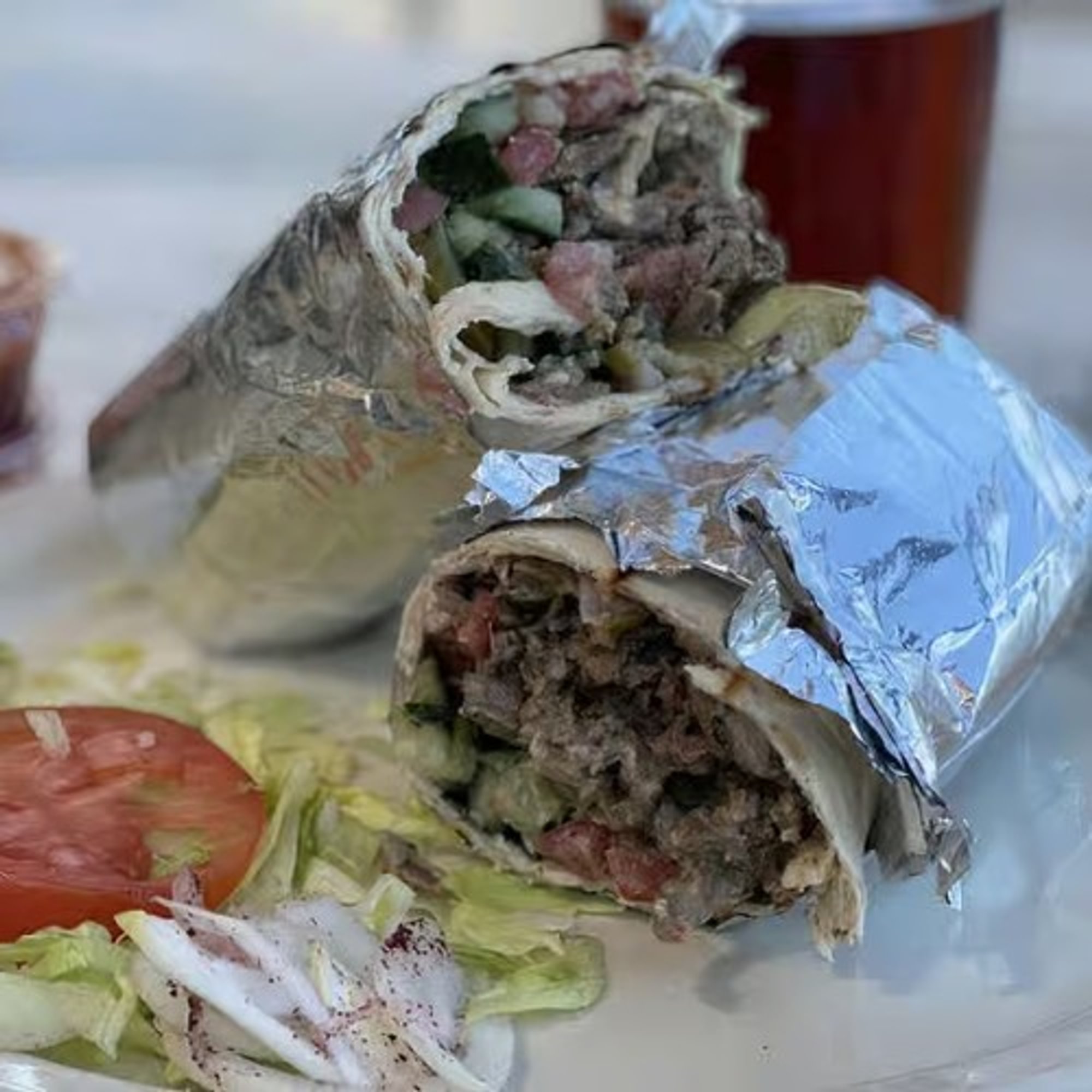 Lamb-Beef Shawerma Wrap