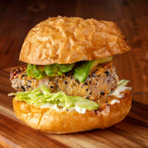 SEARED AHI TUNA WASABI BURGER
