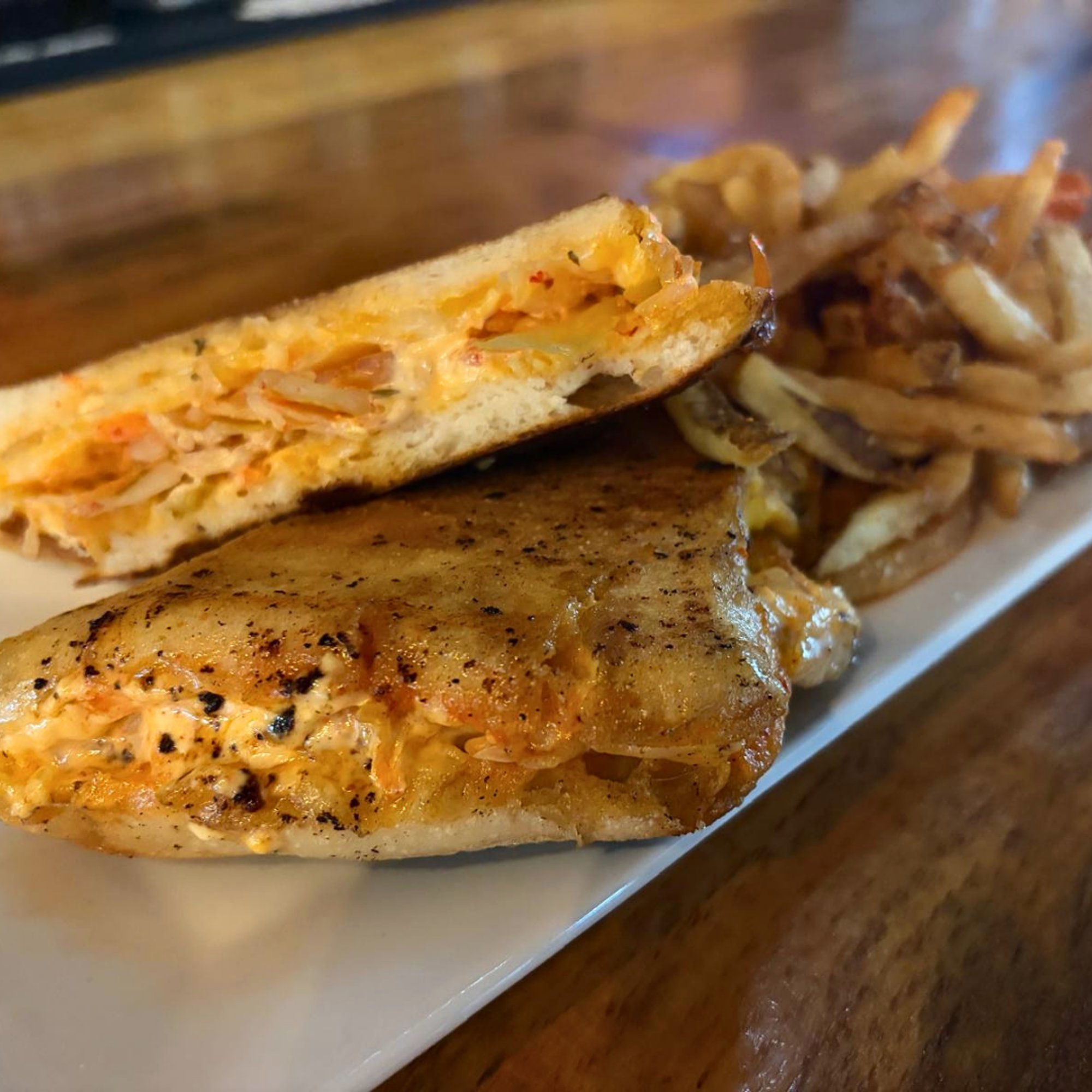 Kimchi Grilled Cheese + Fries