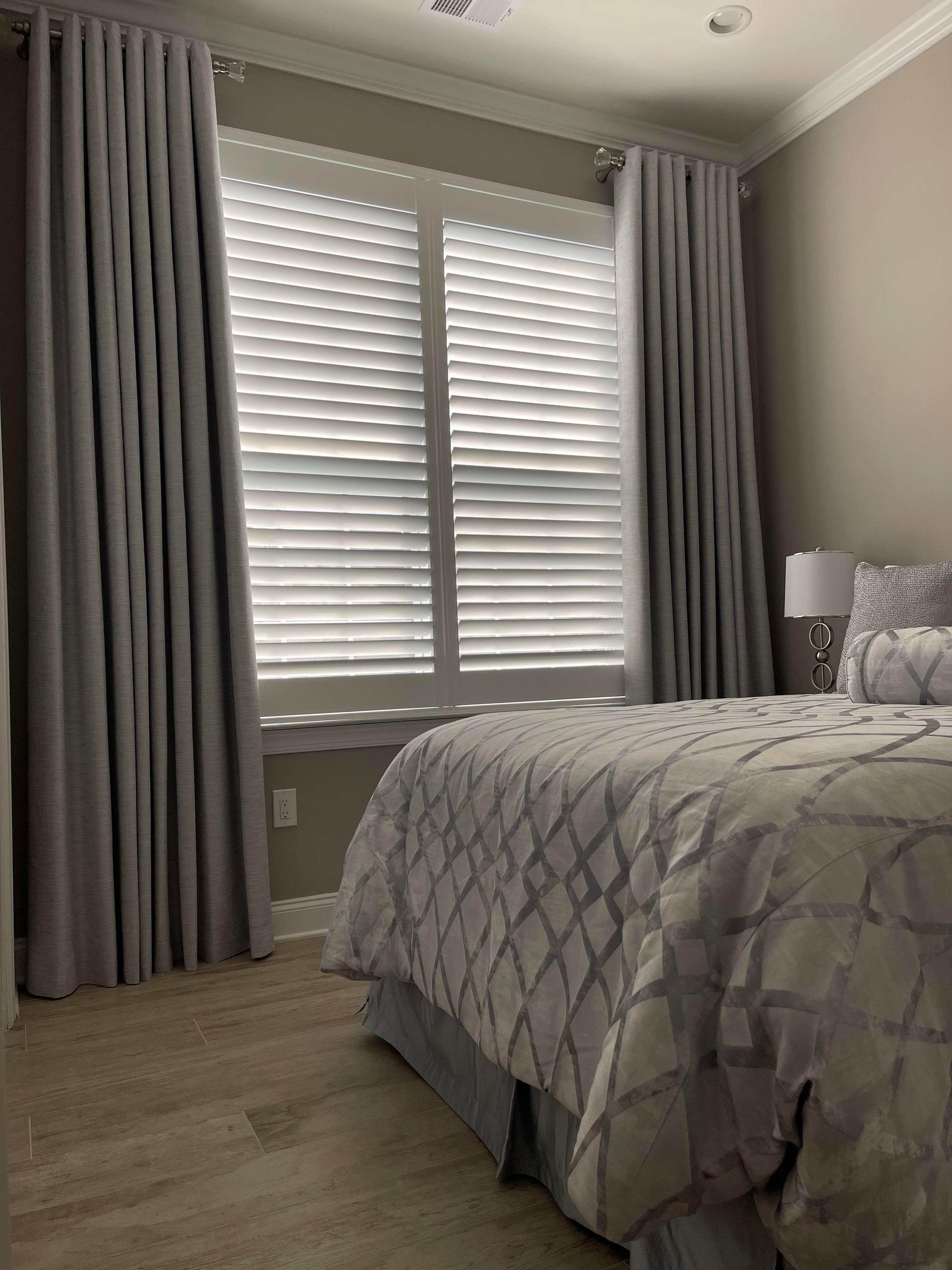 Drapery Panel grommets with shutters