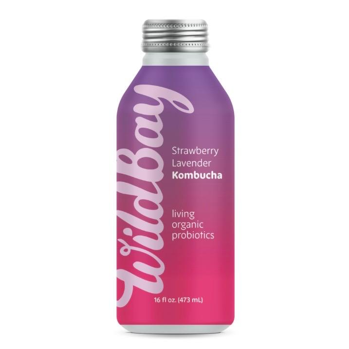 Wild Bay Strawberry Lavender Kombucha 16oz
