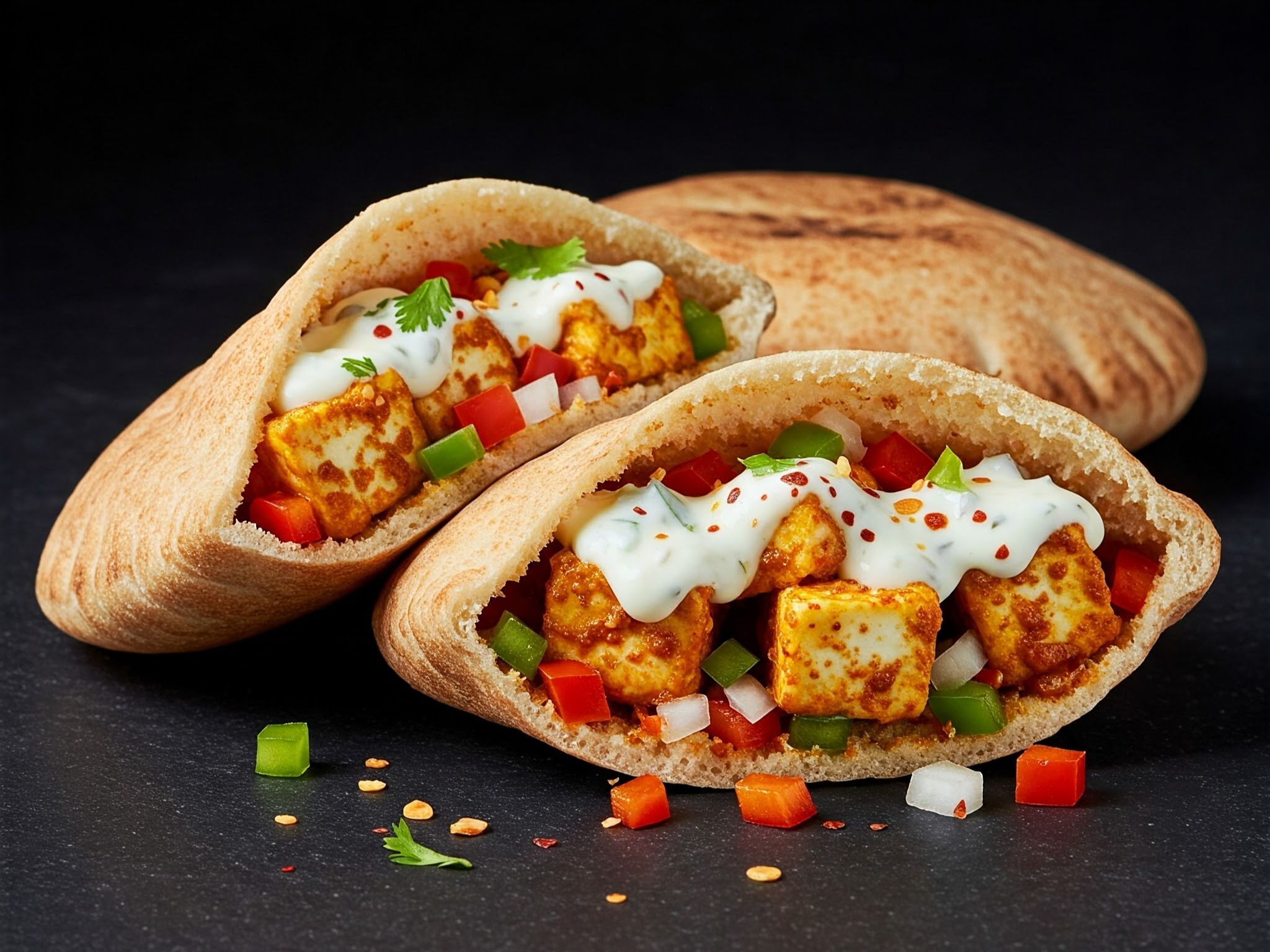 Fiery Paneer Pita Pocket
