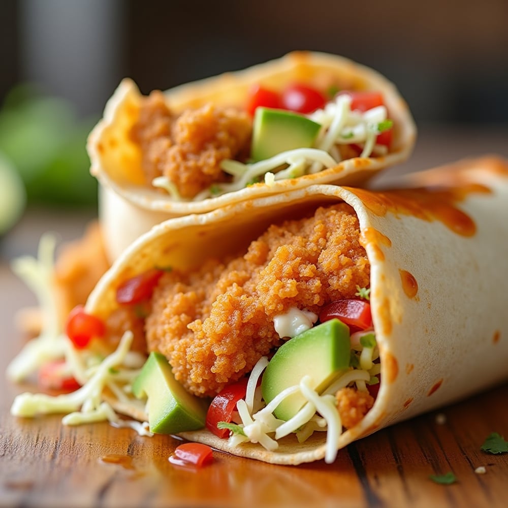 Fried Cod Fish Burrito