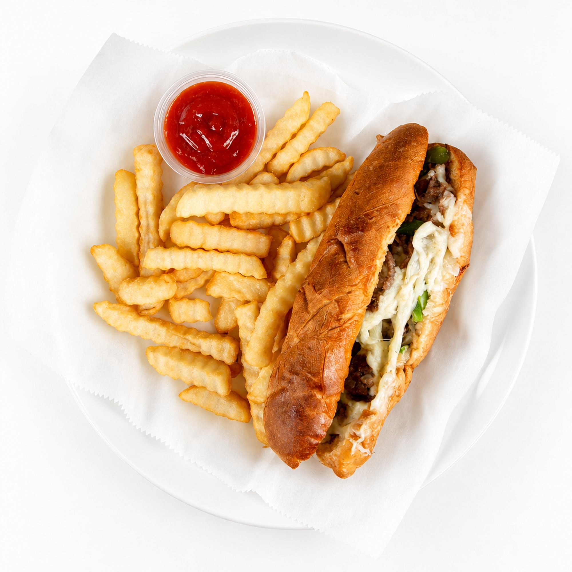 Philly Cheese Steak Sandwich w/ Fries