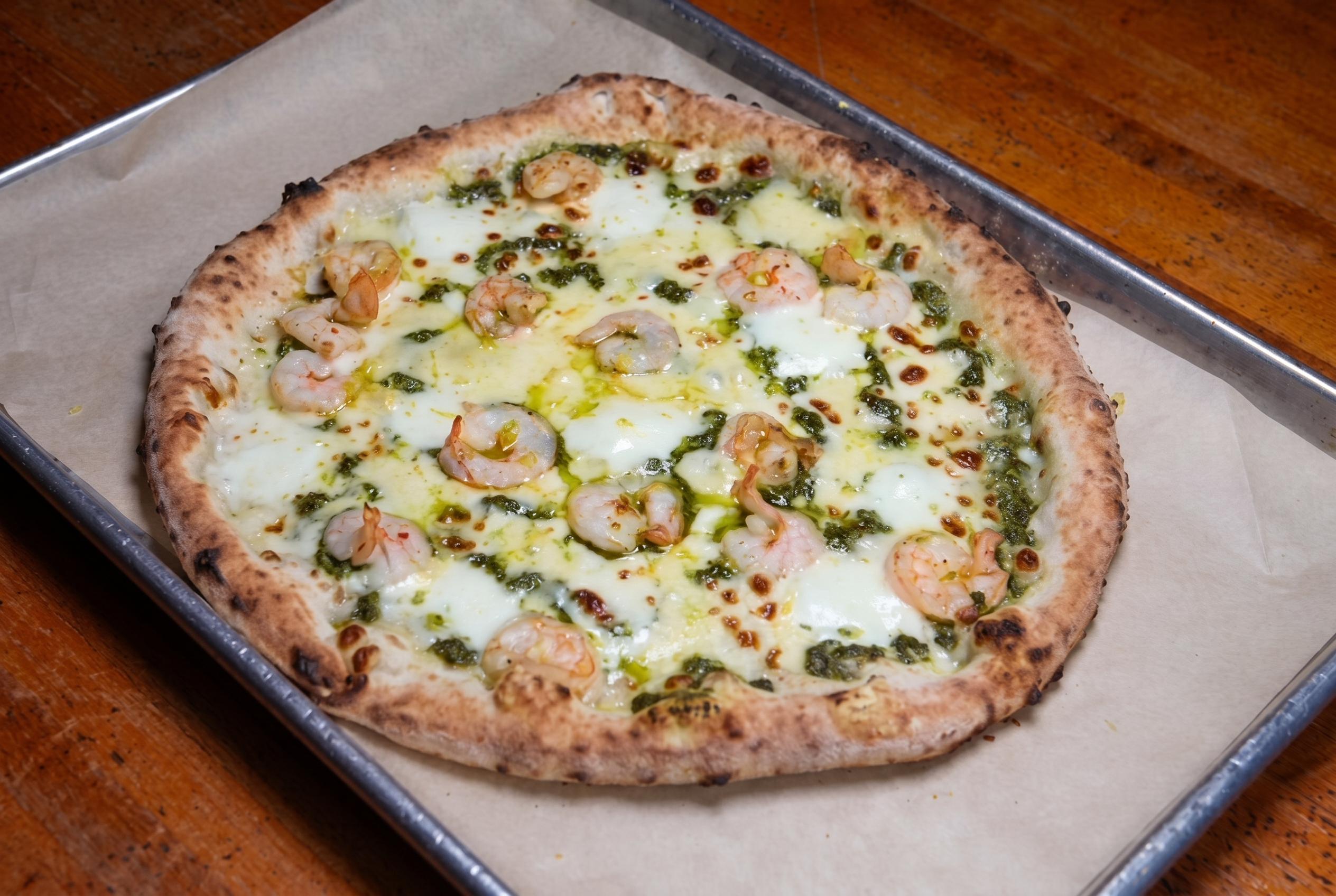 Nap Shrimp Pesto Pizza
