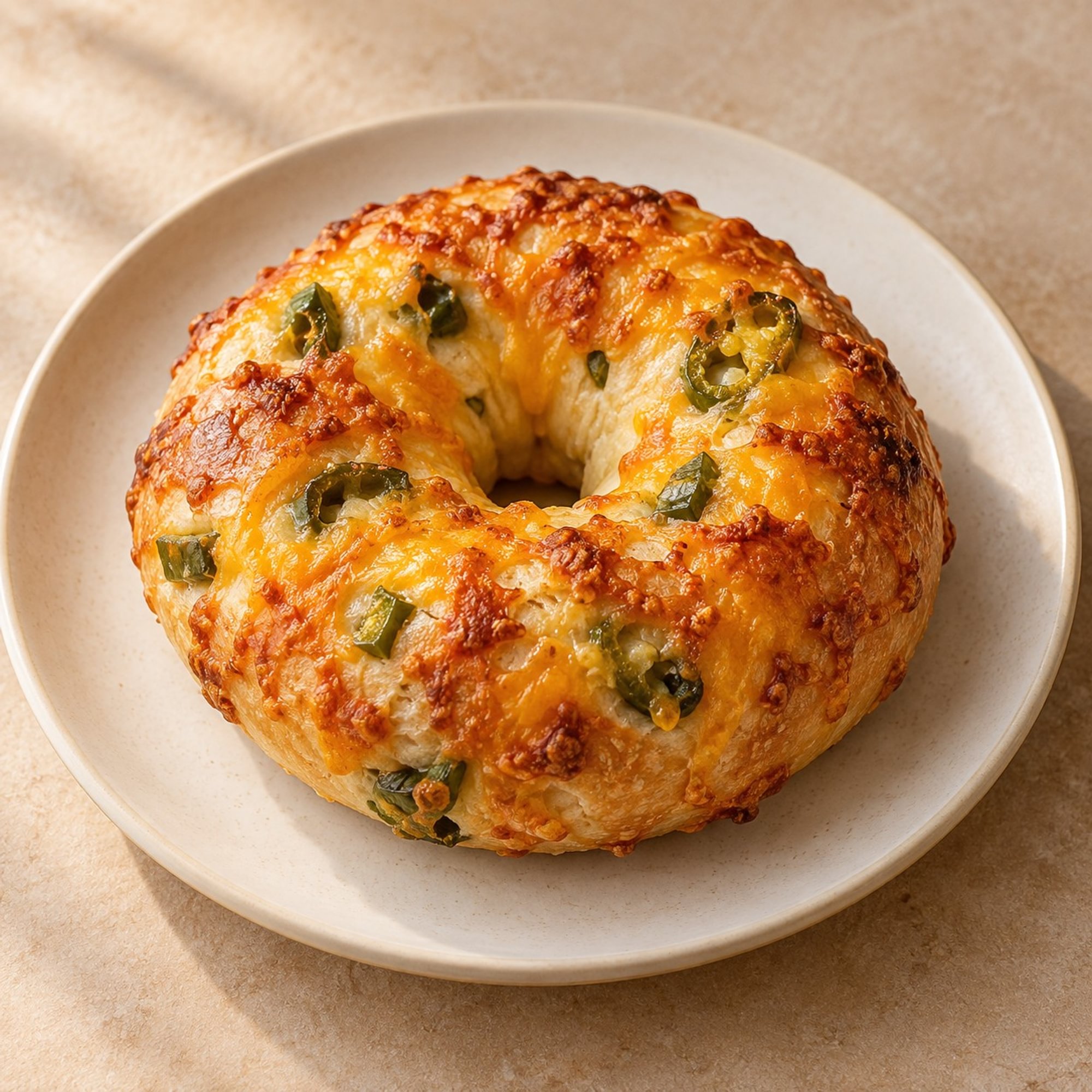 Jalapeño Cheddar Bagel