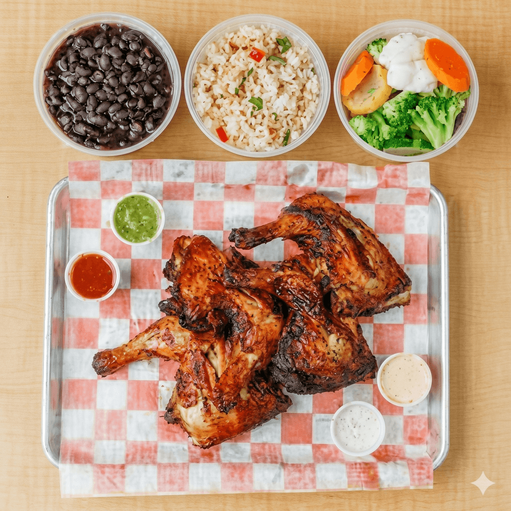 1 Whole All Dark Chicken Special + 3 Large Sides