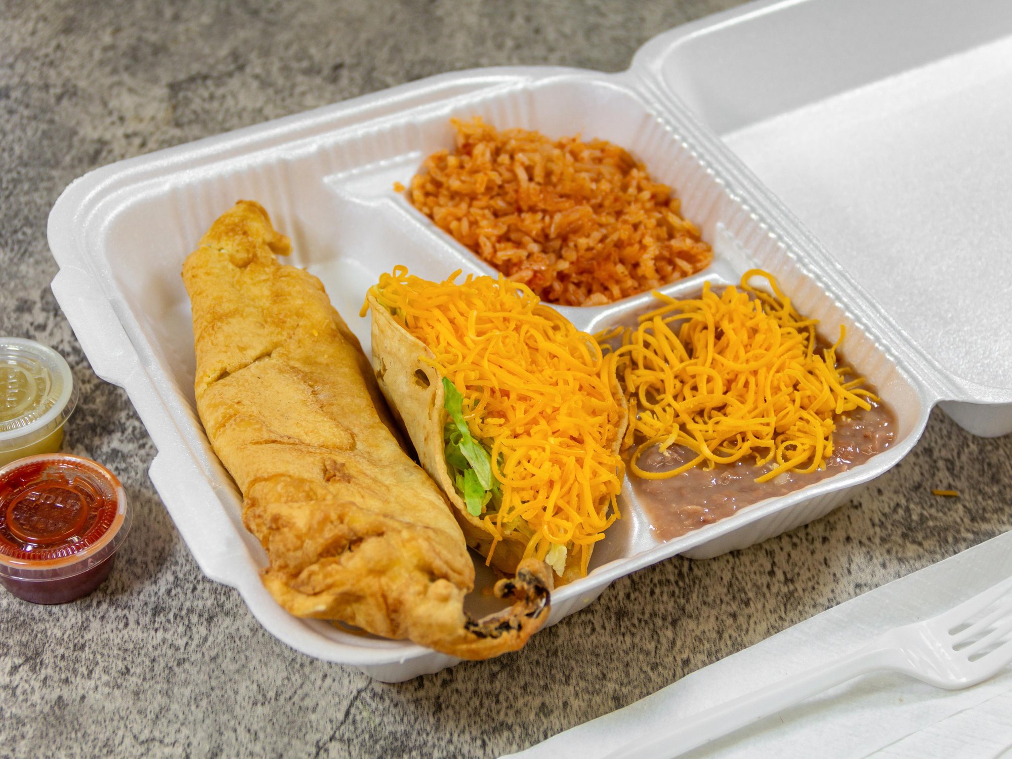 Taco (1), Chile Relleno (1)