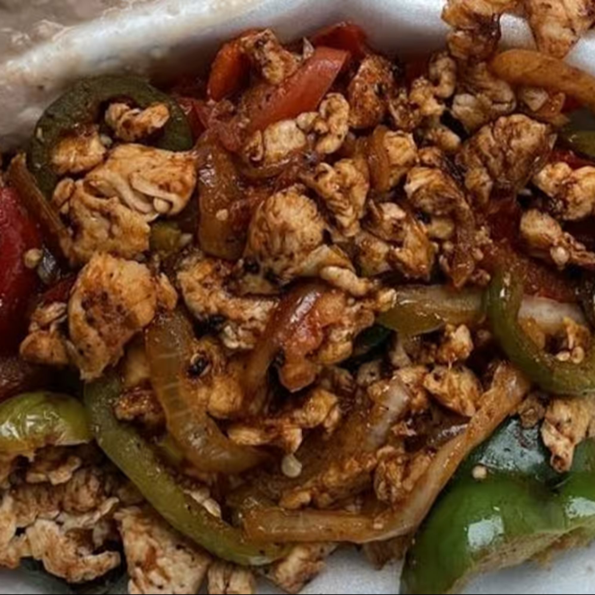 Chicken Fajitas Burrito