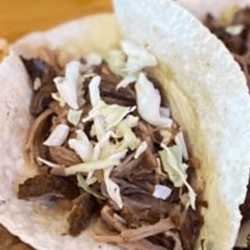 Carnitas Made with Shredded Pork Taco