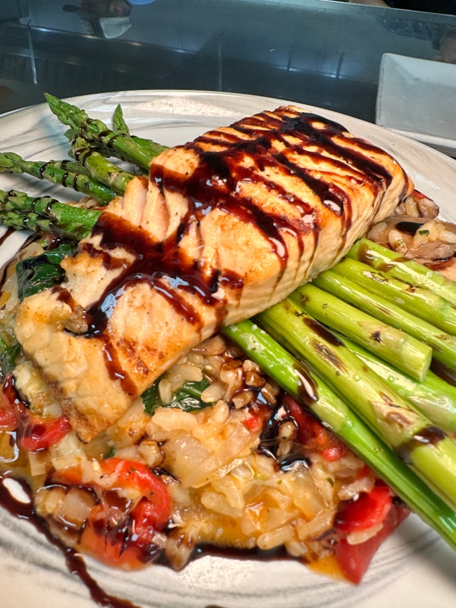 Grilled Salmon Risotto
