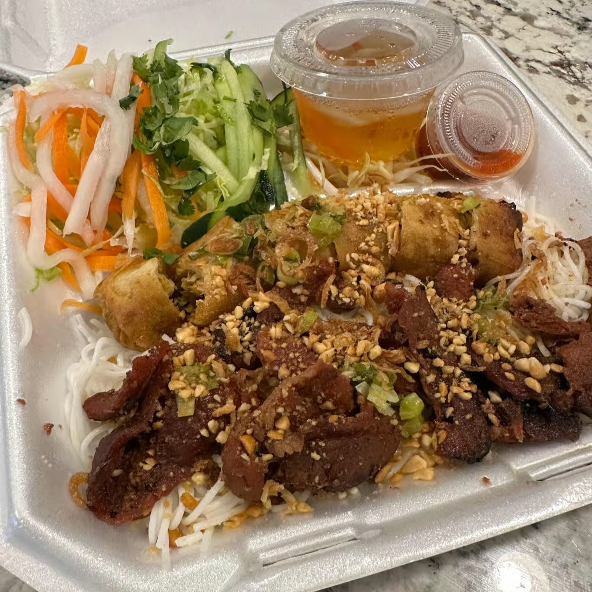 57. Bún Thịt Nướng, Chả Giò - Pork & Egg Roll