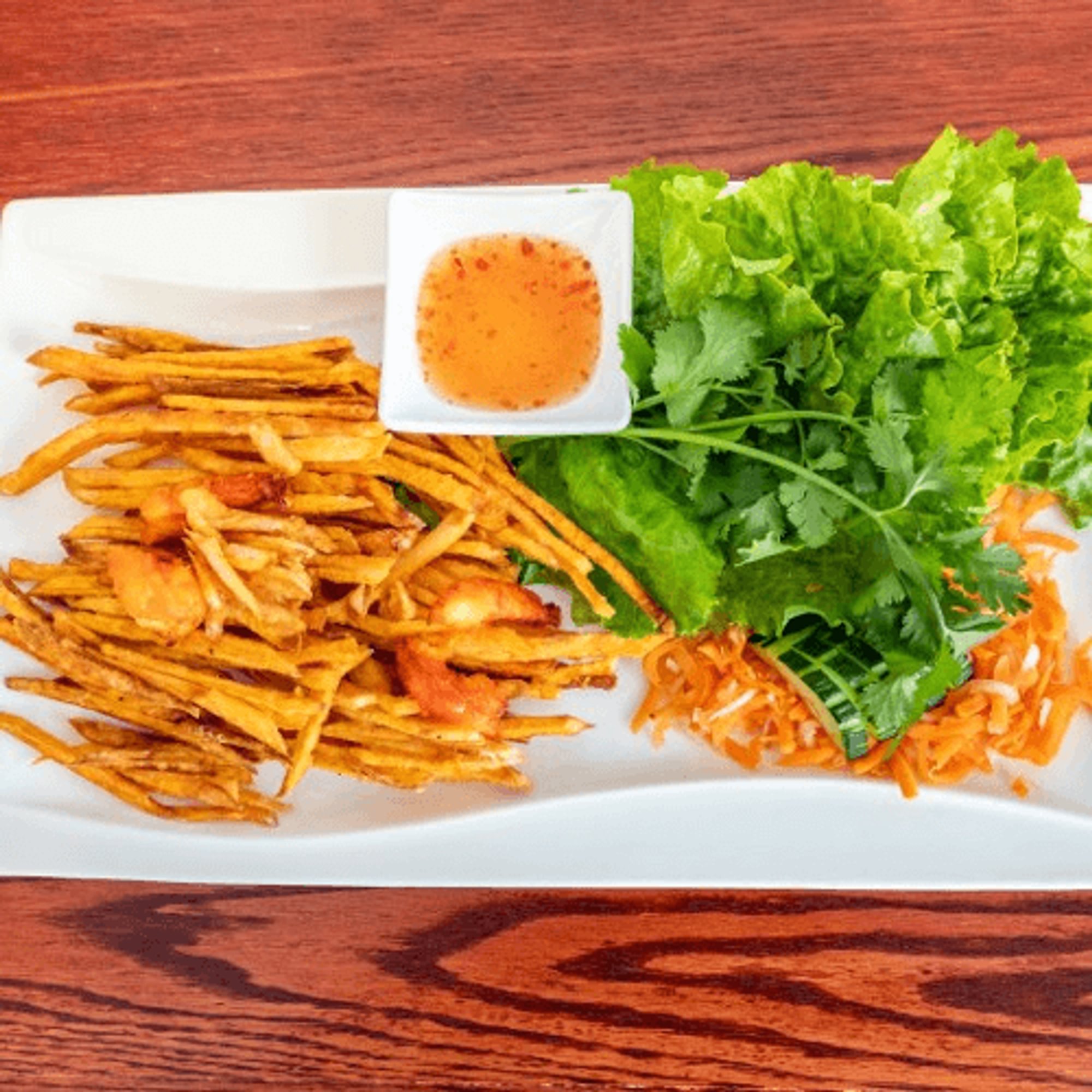 Crispy Shrimp or Tofu Sweet Potatoes