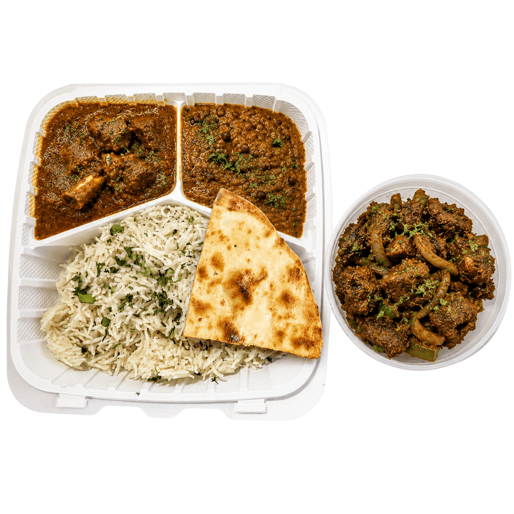 Daily Lunch Special - Non-Veg Goat Combo With Naan