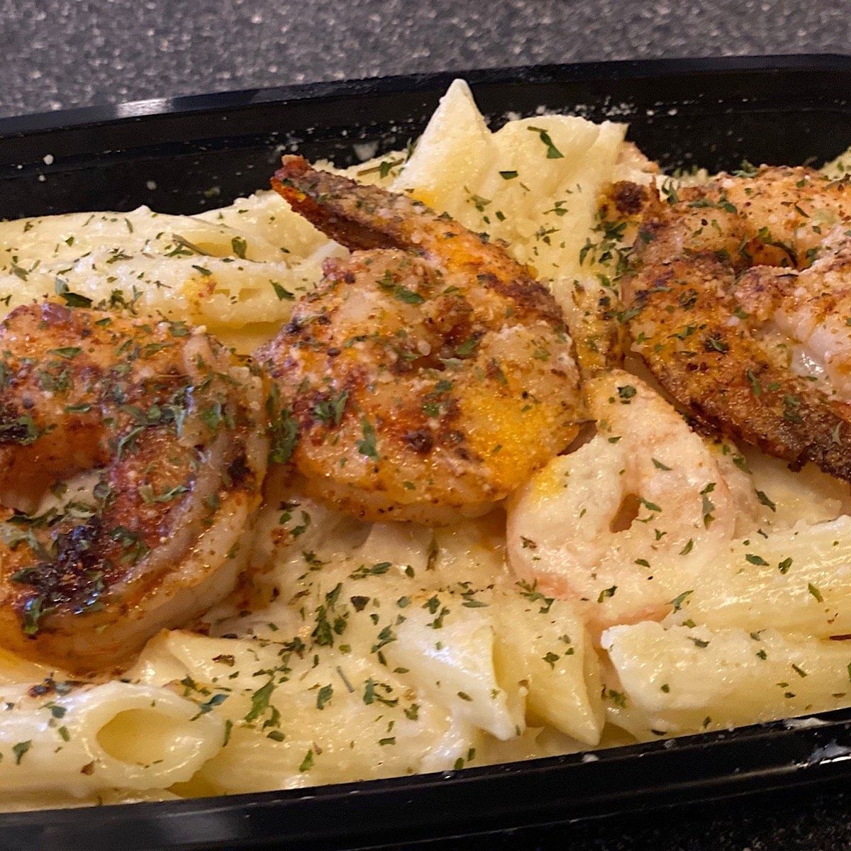 Blacken Shrimp Alfredo Pasta