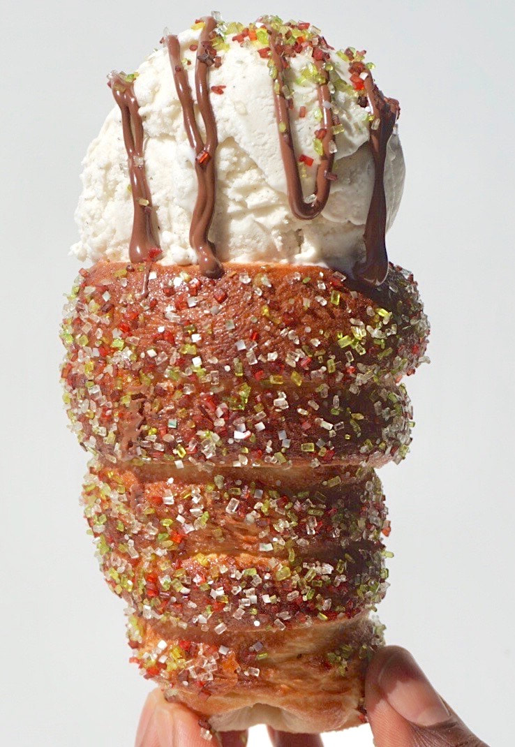 Kurly Kone with gourmet ice cream