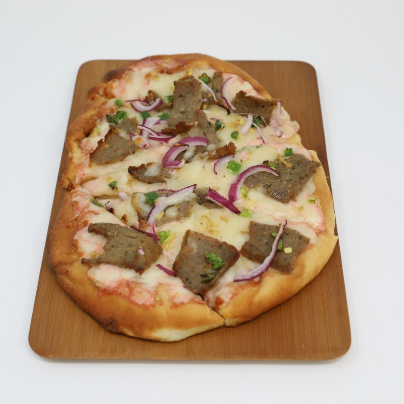 Spicy Lamb Kabob Naan Pizza