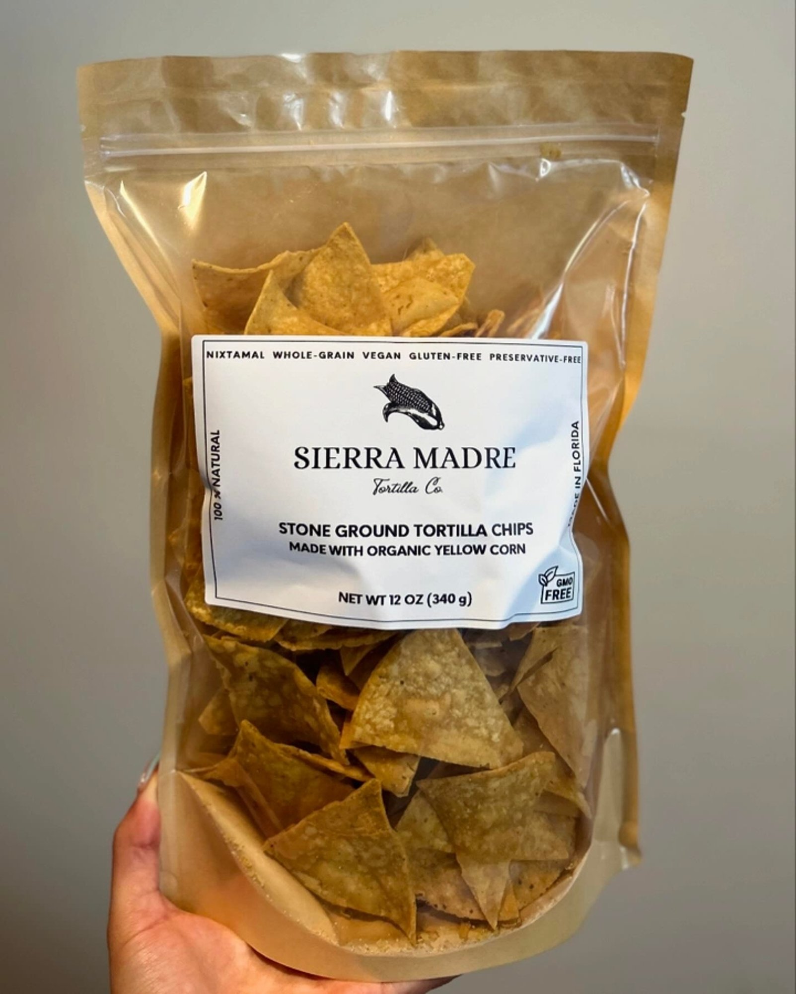 Sierra Madre Organic Stone Ground Tortilla Chips Yellow Corn