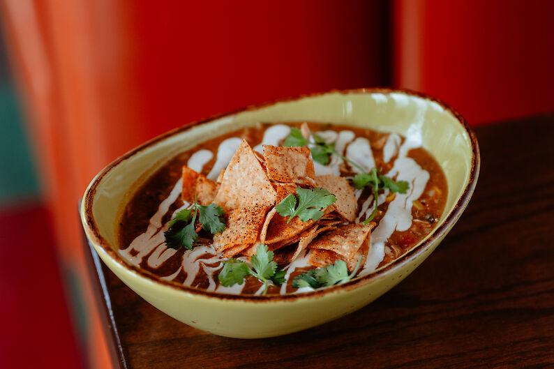 Spicy Fried Chicken Tortilla Soup