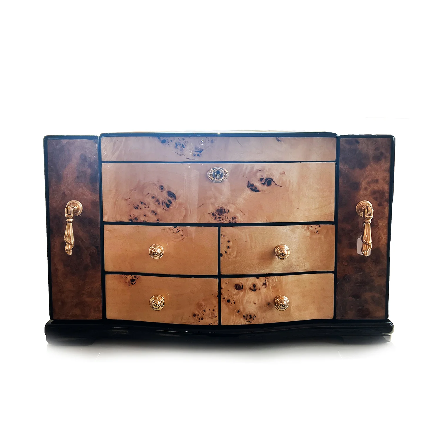 Vintage Burl Wood Jewelry Chest