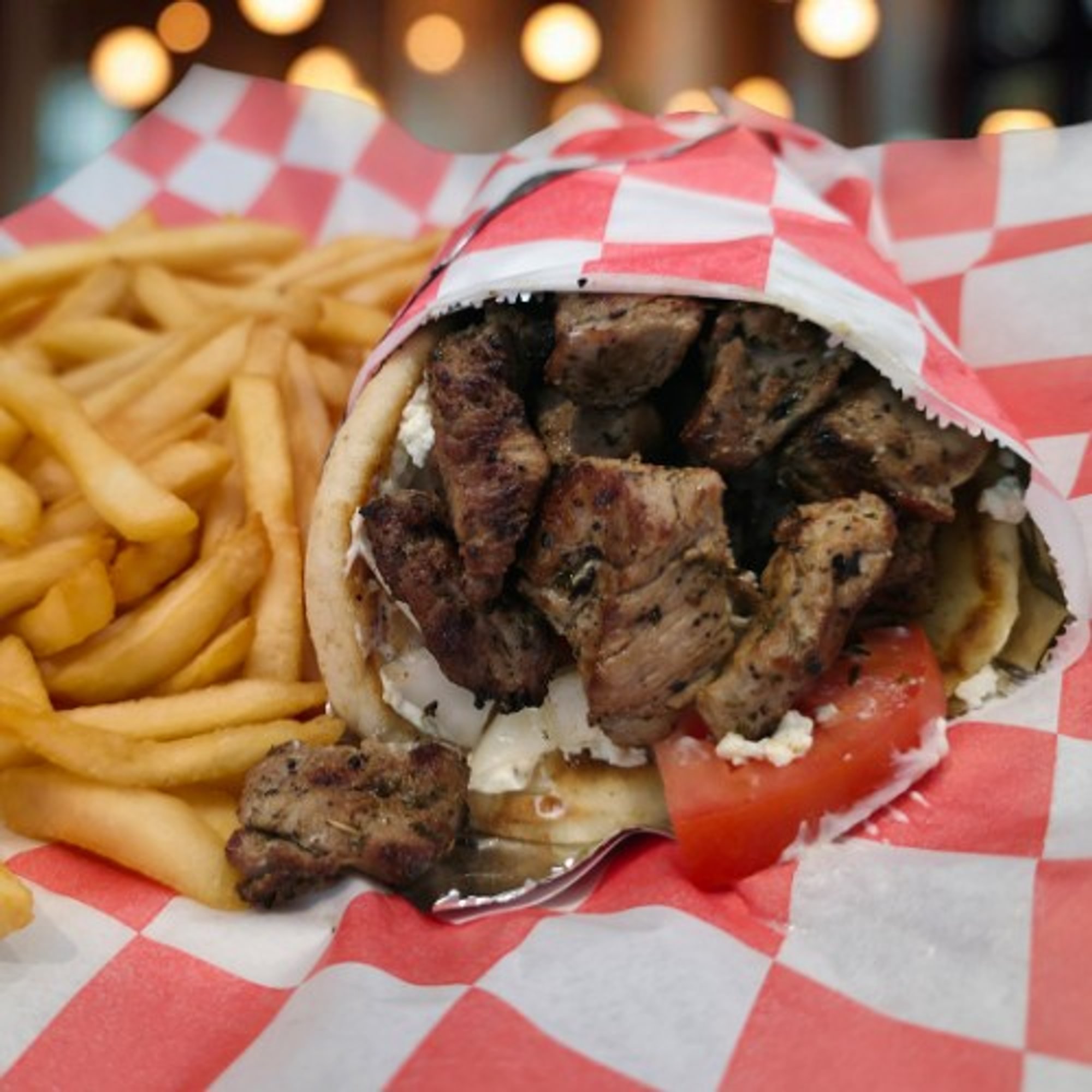 Greek Pita Wrap With Pork