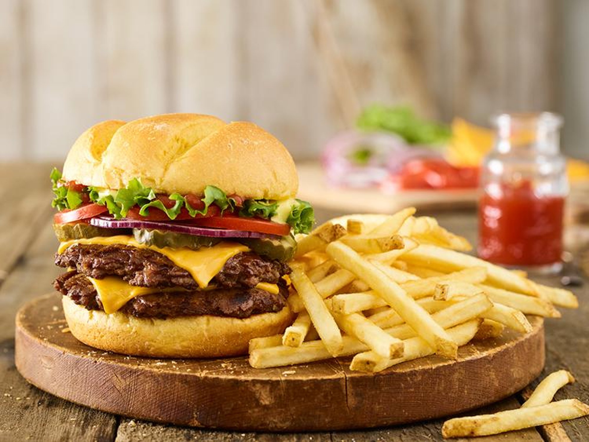 1/3rd Pound Cheeseburger with Crinkle Fries