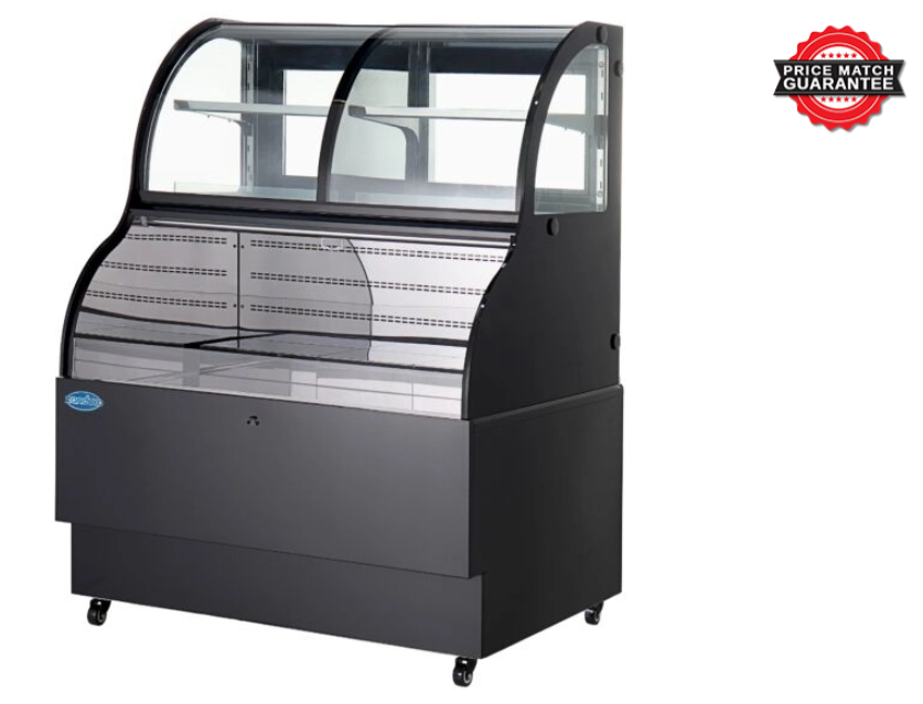 Zanduco 36'' Dual Service Open Refrigerated Floor Display Case with 354L Capacity - 110V