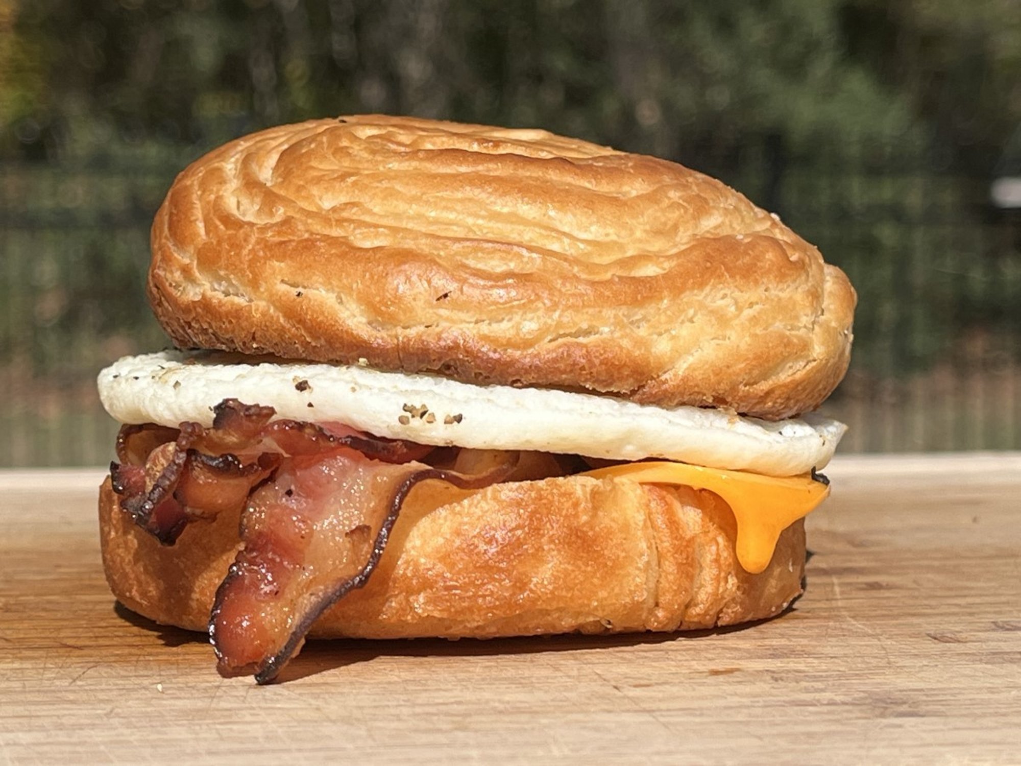 Croissant Breakfast Sandwich - Applewood Smoked Bacon, Egg and Cheese