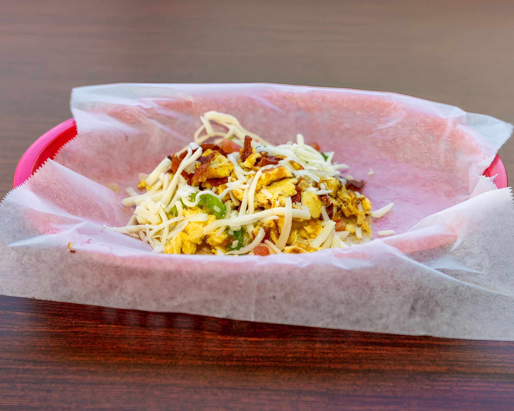 Egg & Cheese Taco with Bacon