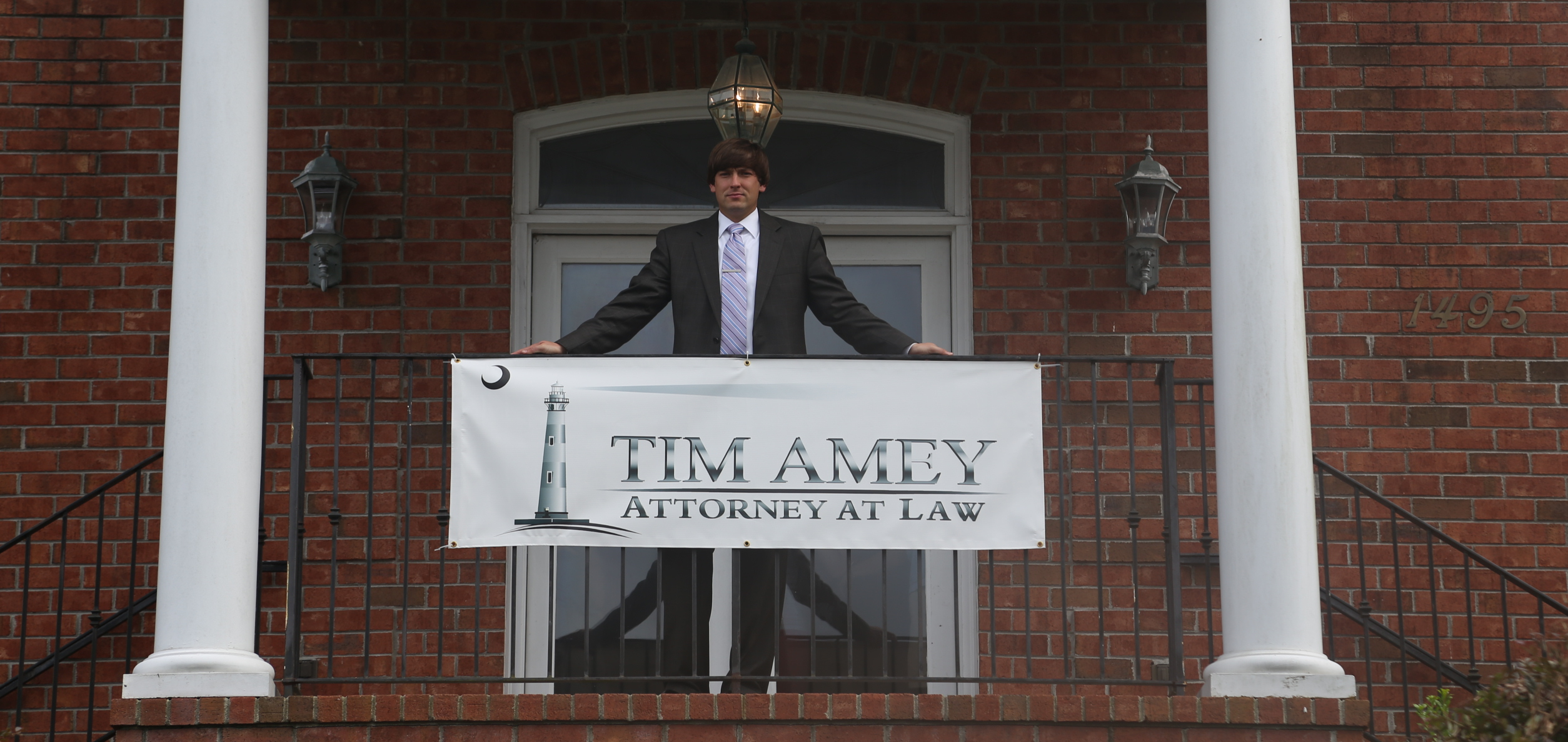 Top of the stairs when coming to visit Tim Amey - Attorney at Law