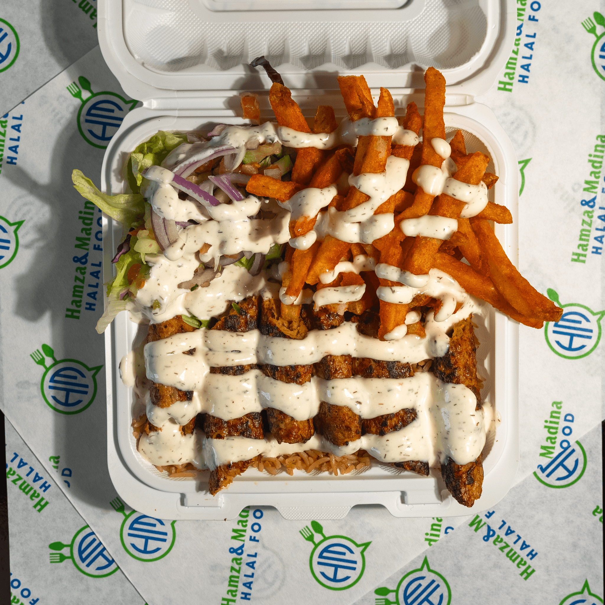 Kofta Kabab Over Rice Platter