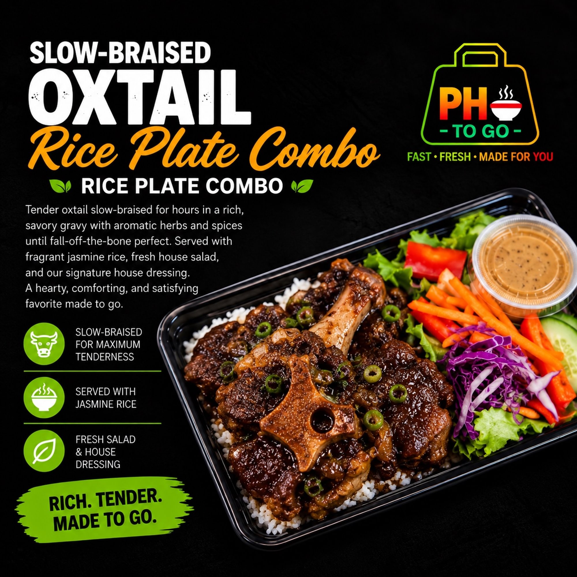 A13: Slow-Braised Oxtail Rice Plate Combo