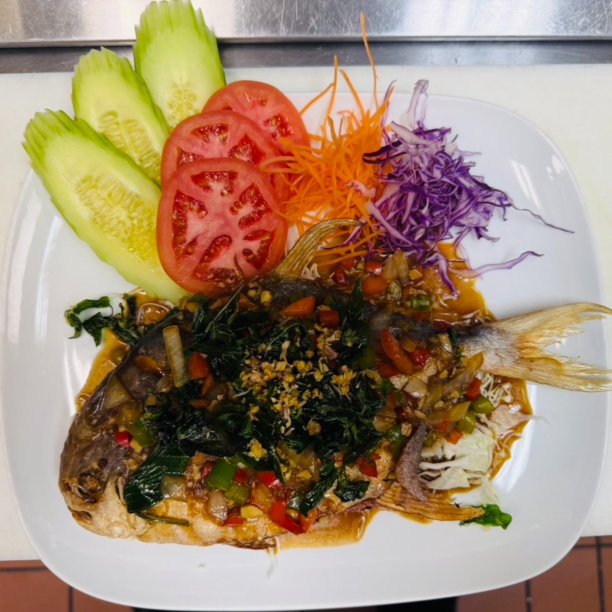 Spicy Basil Crispy Pompano