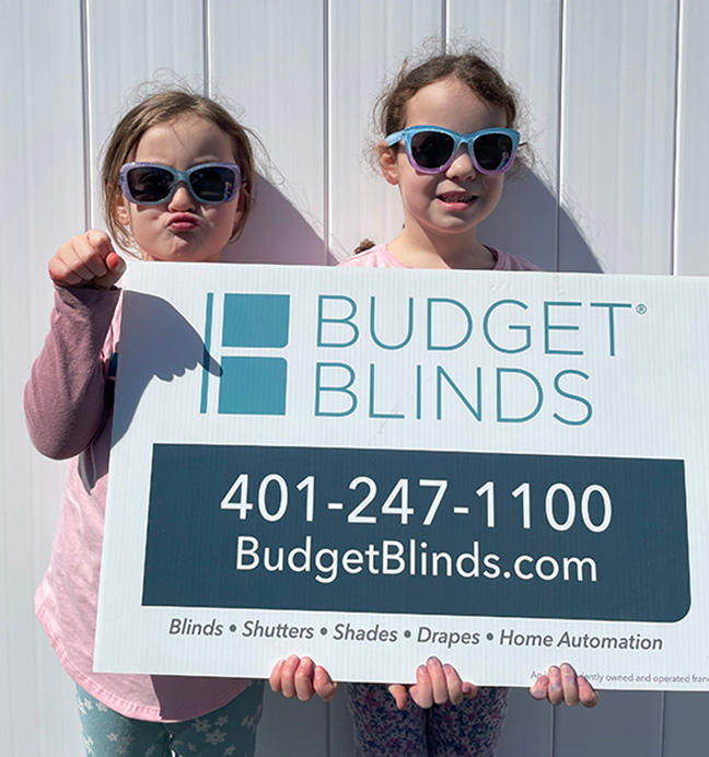 Can we just take a minute to look at these cuties! Budget Blinds mascots - the Behan Twins!